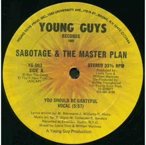 Front Cover Single Sabotage And The Master Plan - You Should Be Greateful
