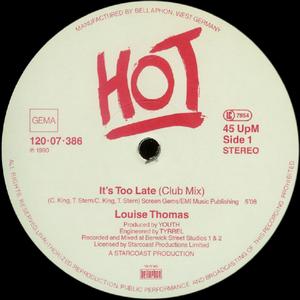 Front Cover Single Louise Thomas - It's Too Late