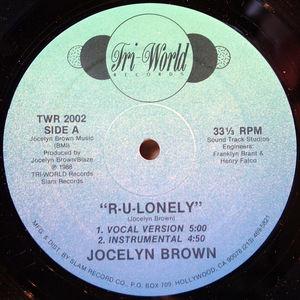 Front Cover Single Jocelyn Brown - R-u-lonely