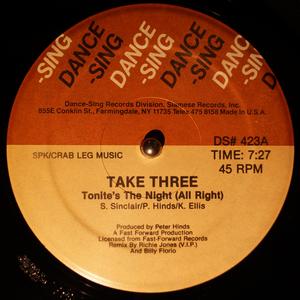Front Cover Single Take Three - Tonite's The Night
