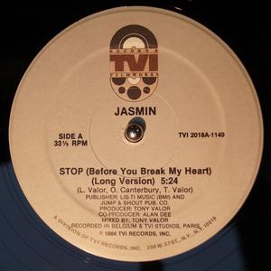 Front Cover Single Jasmin - Stop (before You Break My Heart)