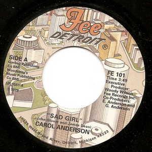 Front Cover Single Carol Anderson - Sad Girl