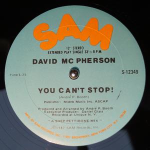 Front Cover Single David Mcpherson - You Can't Stop!