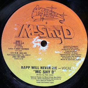 Front Cover Single Mc Shy D - Rapp Will Never Die