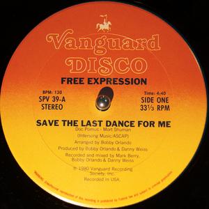Front Cover Single Free Expression - Save The Last Dance For Me