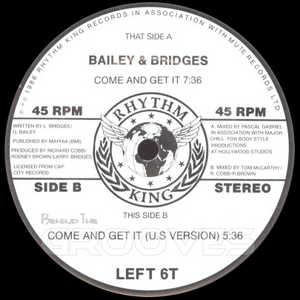 Front Cover Single Bailey & Bridges - Come And Get It