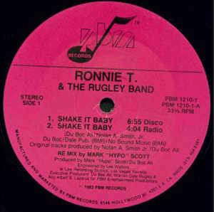 Front Cover Single Ronnie T. & The Rugley Band - Shake It Baby