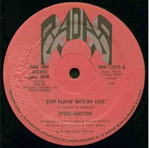 Front Cover Single Steve Drayton - Stop Playing With My Love