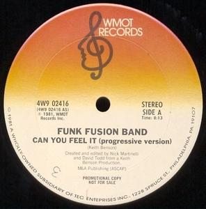 Front Cover Single Funk Fusion Band - Can You Feel It