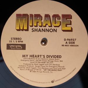 Front Cover Single Shannon - My Heart's Divided