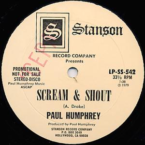 Front Cover Single Paul Humphrey - Scream & Shout