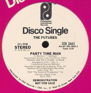 Front Cover Single The Futures - Party Time Man