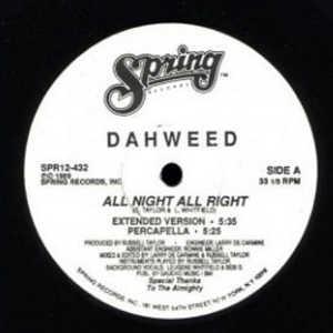 Front Cover Single Dahweed - All Night All Right