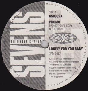 Front Cover Single Sam Dees - Lonely For You Baby