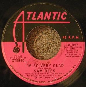 Front Cover Single Sam Dees - I'm So Very Glad