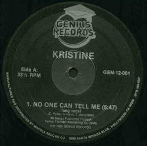 Front Cover Single Kristine - No One Can Tell Me