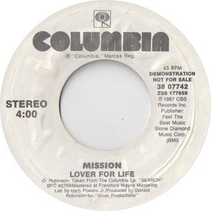 Front Cover Single Mission - Lover For Life