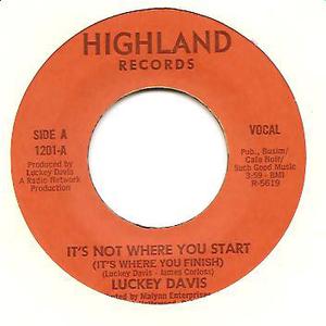 Front Cover Single Luckey Davis - It's Not Where You Start (It's Where You Finish)
