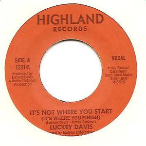 Front Cover Single Luckey Davis - It's Not Where You Start (It's Where You Finish)