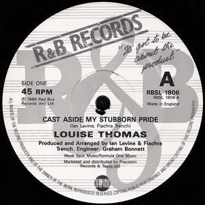 Front Cover Single Louise Thomas - Cast Aside My Stubborn Pride