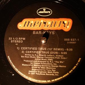 Front Cover Single The Bar Kays - Certified True