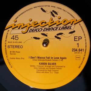 Front Cover Single Karen Silver - I Don't Wanna Fall In Love Again
