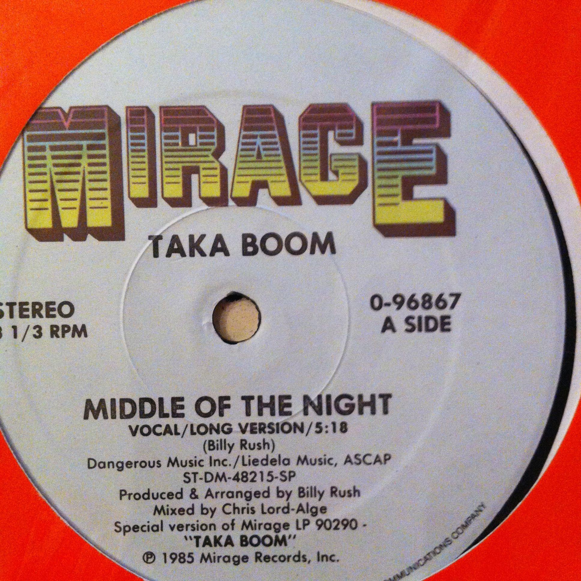 Front Cover Single Taka Boom - Middle Of The Night