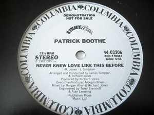 Front Cover Single Patrick Boothe - Never Knew Love Like This Before