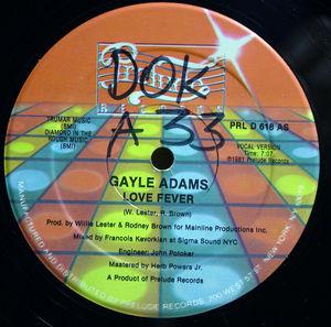 Front Cover Single Gayle Adams - Love Fever