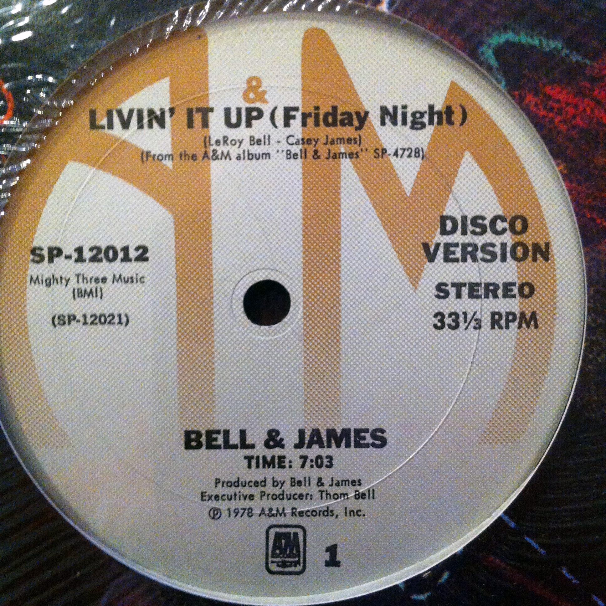 Front Cover Single Bell & James - Livin' It Up (friday night)