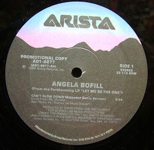 Front Cover Single Angela Bofill - Can't Slow Down