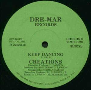 Front Cover Single The Creations - Keep Dancing