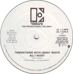 Front Cover Single Twennynine Featuring Lenny White - All I Want