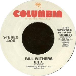 Front Cover Single Bill Withers - U.S.A.