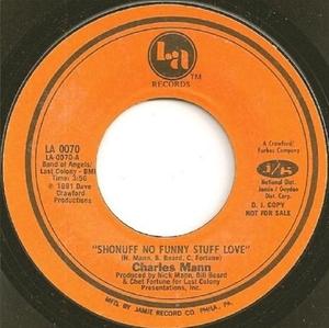 Front Cover Single Charles Mann - Shonuff No Funny Stuff Love