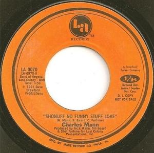 Front Cover Single Charles Mann - Shonuff No Funny Stuff Love