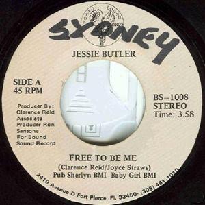 Front Cover Single Jessie Butler - Free To Be Me