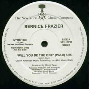 Front Cover Single Bernice Frazier - Will You Be The One