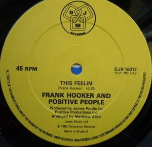 Front Cover Single Frank Hooker & Positive People - This Feelin'