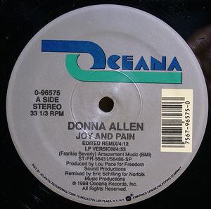 Front Cover Single Donna Allen - Joy And Pain