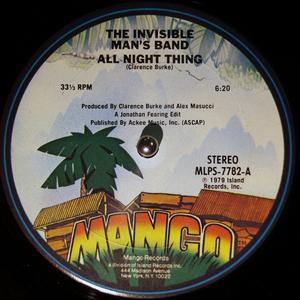 Front Cover Single Invisible Man's Band - All Night Thing