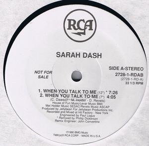 Single Cover Sarah - When You Talk To Me Dash