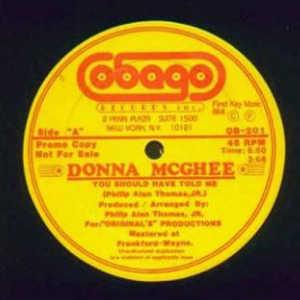 Single Cover Donna - You Should Have Told Me Mcghee