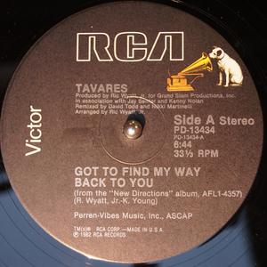 Single Cover Tavares - Got To Find My Way Back To You