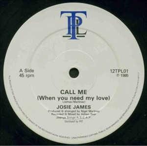 Single Cover Josie - Call Me (when You Need My Love) James