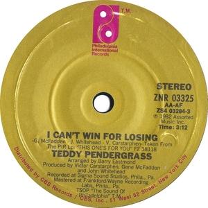 Single Cover Teddy - I Can't Win For Losing Pendergrass