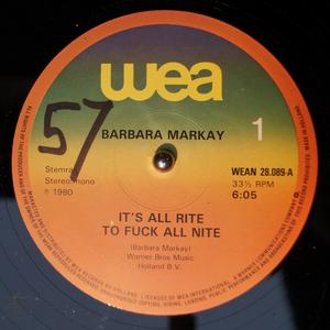 Single Cover Barbara - It's All Rite To Fuck All Nite Markay