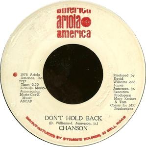 Single Cover Chanson - Don't Hold Back