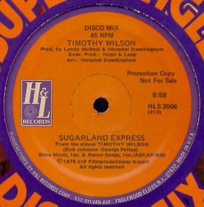 Single Cover Timothy - Sugarland Express Wilson