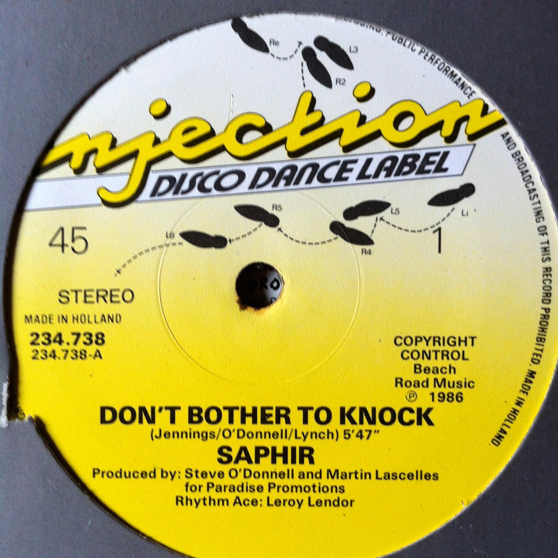 Single Cover Saphir - Don't Bother To Knock